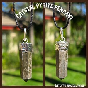 Pyrite Crystal Point Pendant